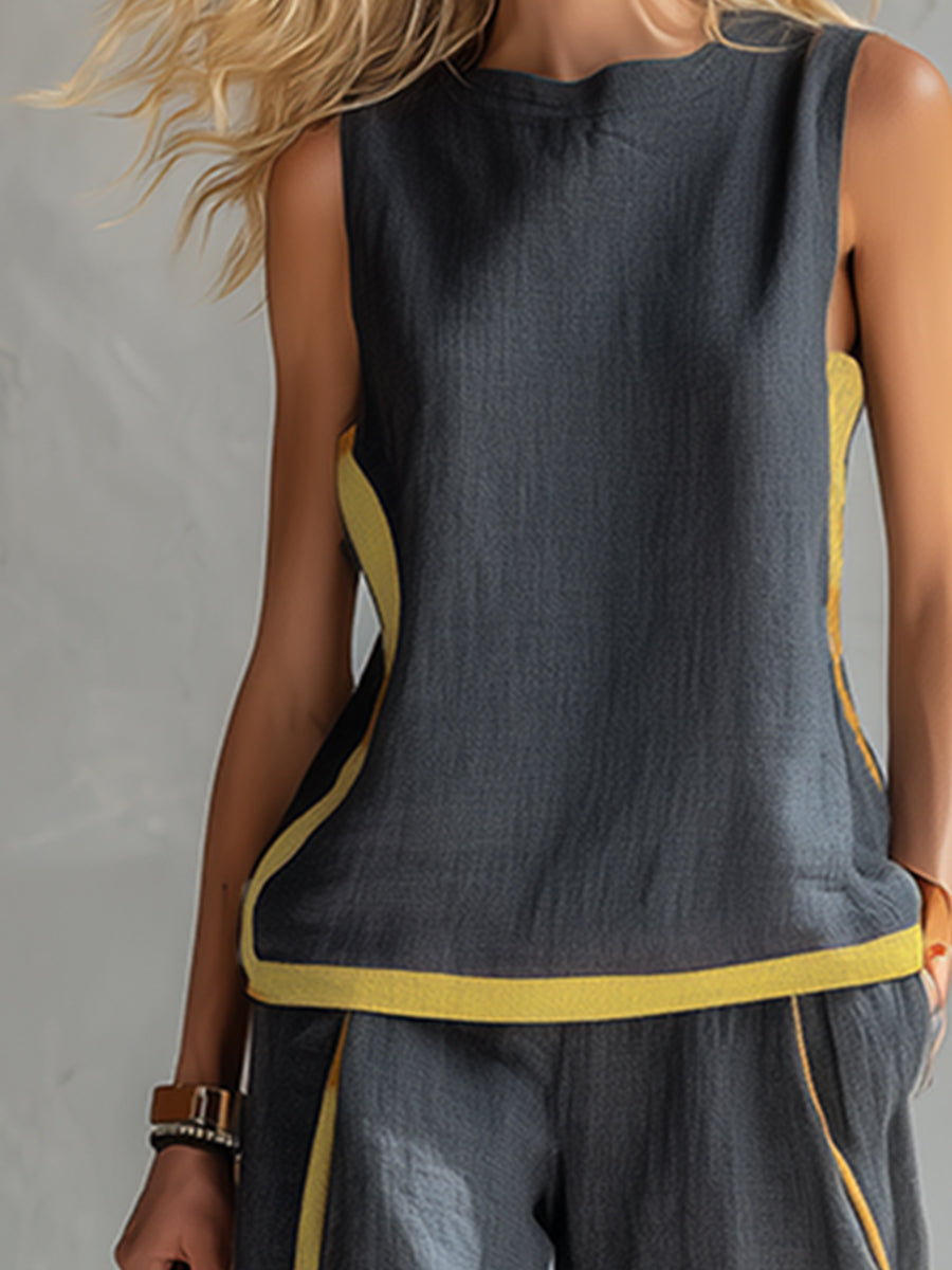 Laila | Conjunto elegante de algodón y lino