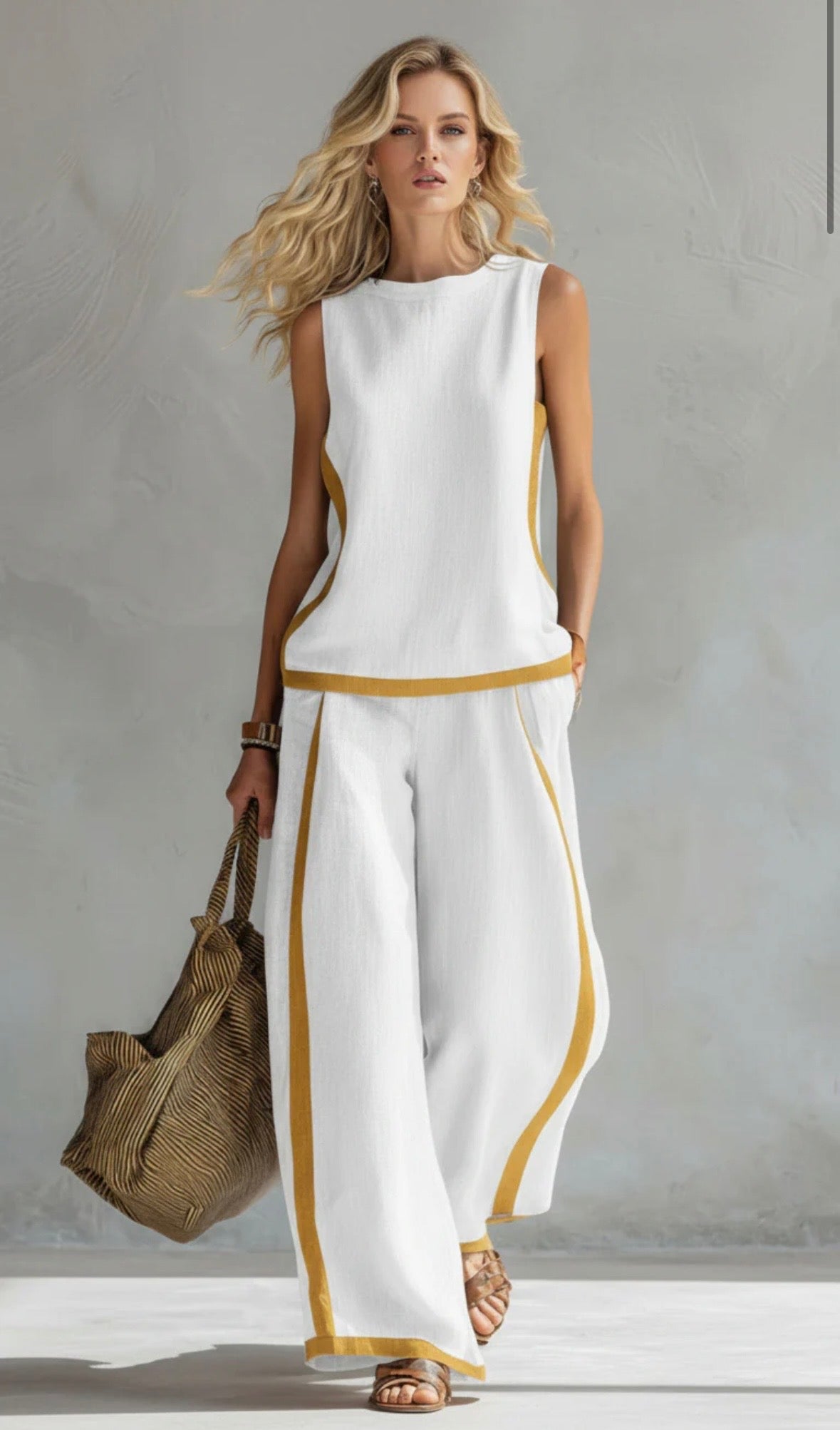 Laila | Conjunto elegante de algodón y lino