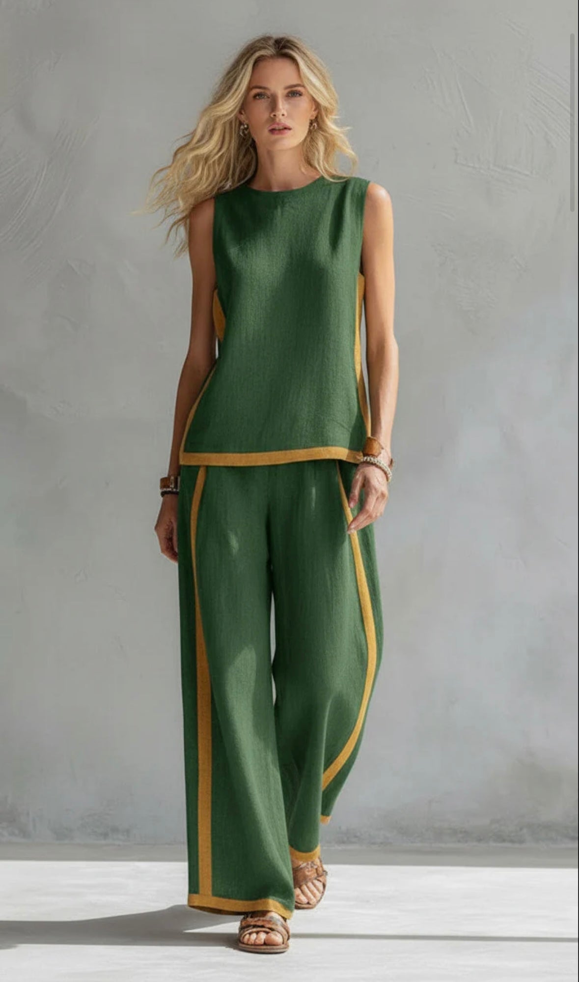 Laila | Conjunto elegante de algodón y lino