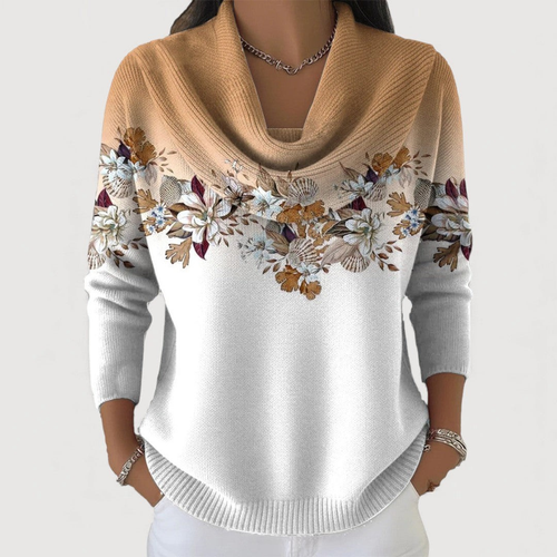 Alma | Jersey Floral con Cuello Suave
