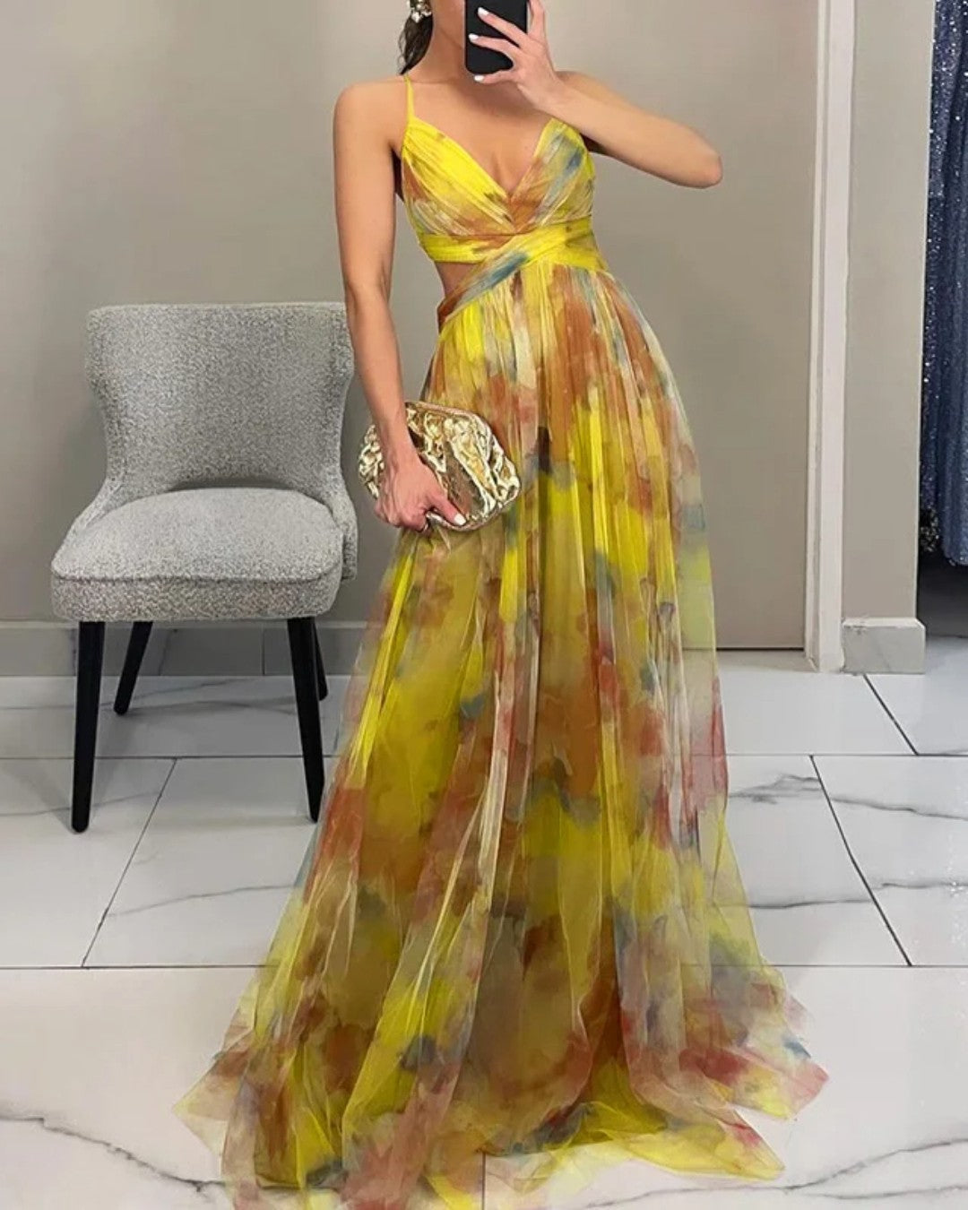 Berta | Encantador Vestido Largo con Estampado Floral